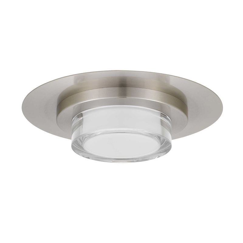 Alteck Plate Round 12 inch Brushed Stainless Steel LED Outdoor Flush Mount