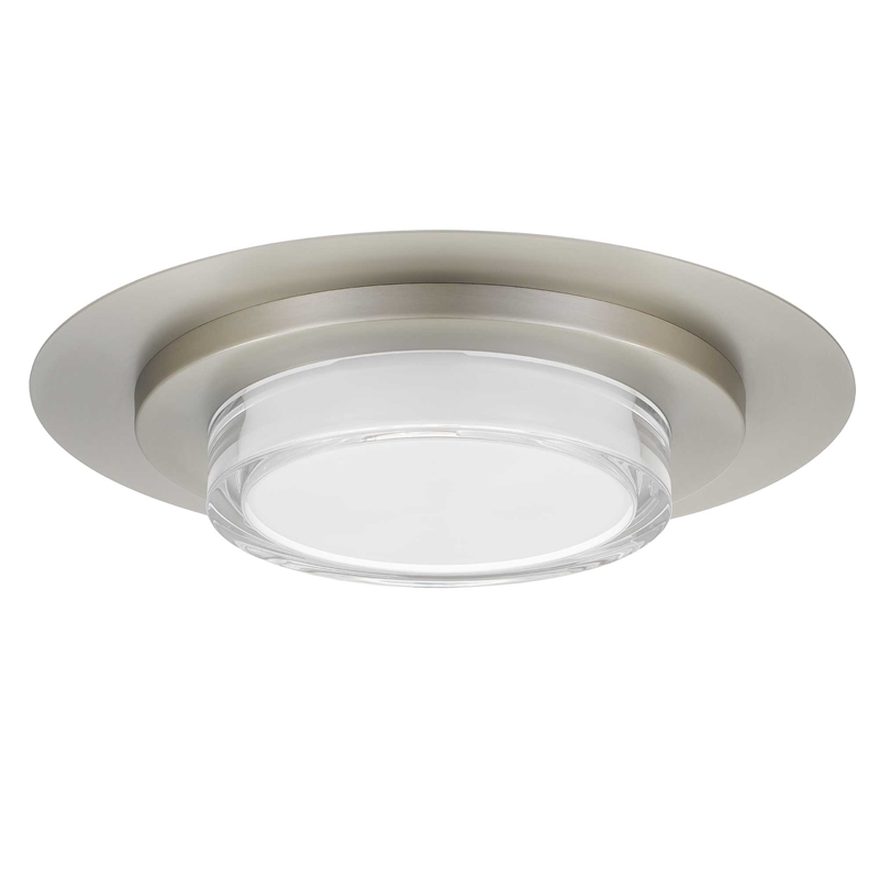 Alteck Plate Round 16 inch Brushed Stainless Steel LED Outdoor Flush Mount