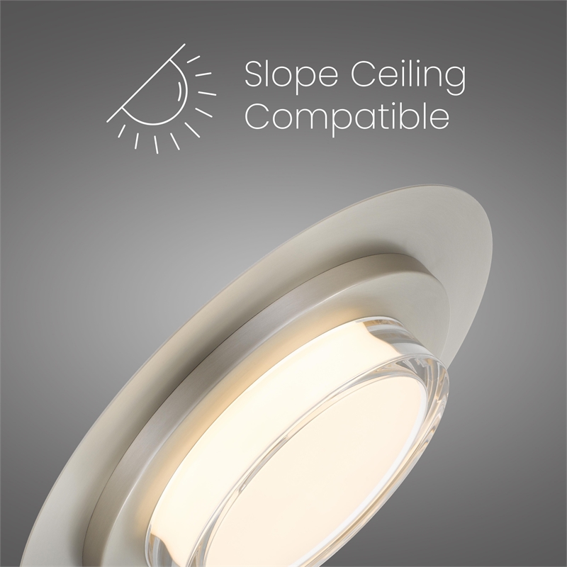 Alteck Plate Round 16 inch Brushed Stainless Steel LED Outdoor Flush Mount