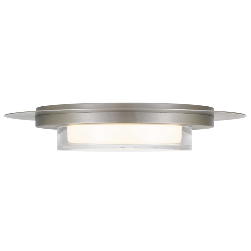 Alteck Plate Round 16 inch Brushed Stainless Steel LED Outdoor Flush Mount