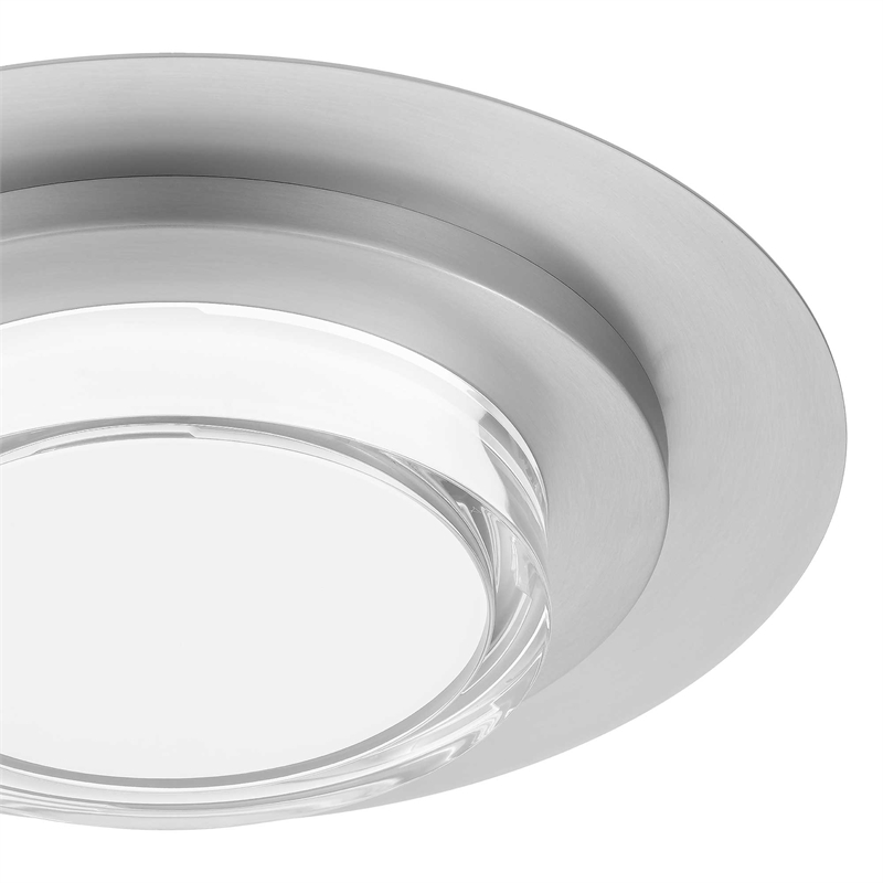 Alteck Plate Round 16 inch Brushed Stainless Steel LED Outdoor Flush Mount