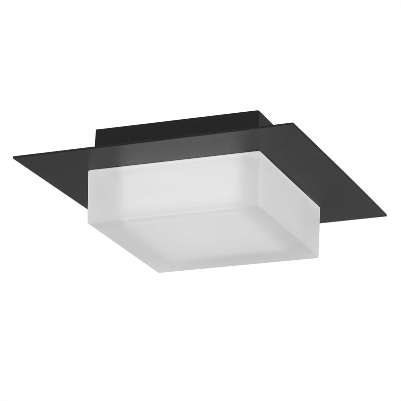 Alteck Foursquare 8 inch Stainless Steel LED Outdoor Flush Mount in Black