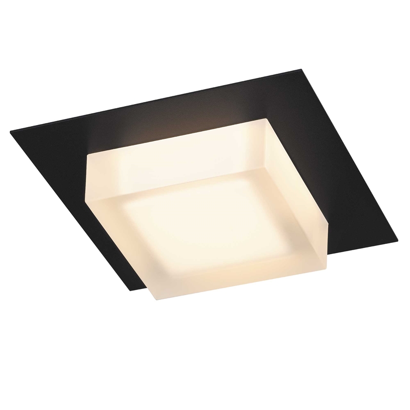 Alteck Foursquare 8 inch Stainless Steel LED Outdoor Flush Mount in Black