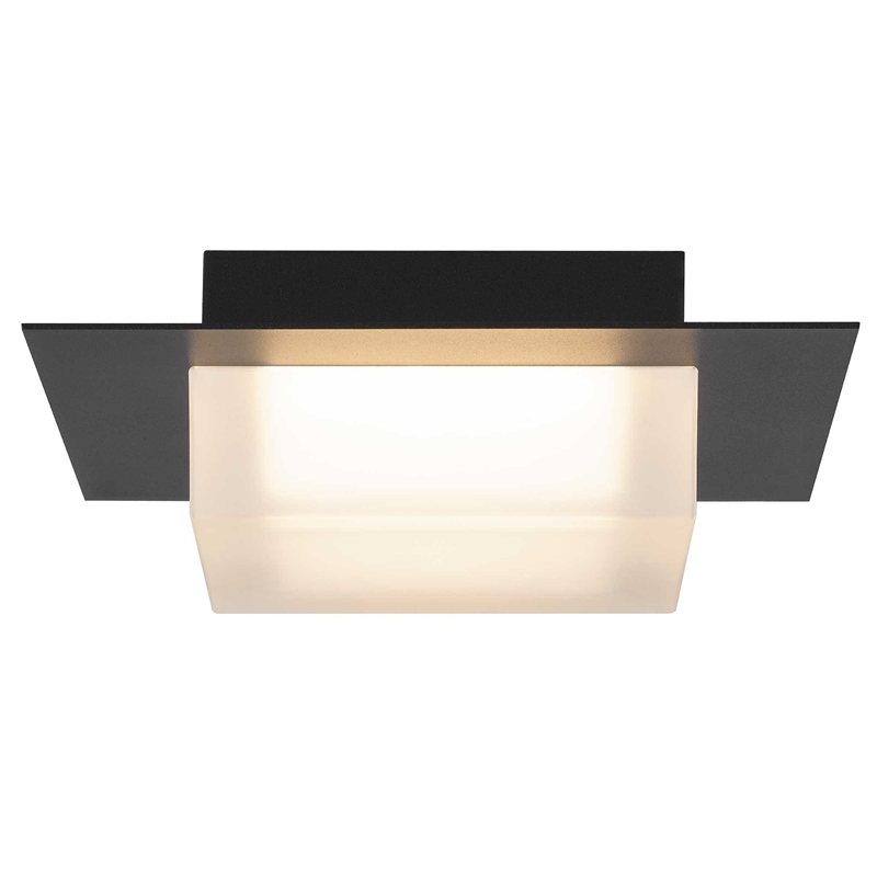 Alteck Foursquare 8 inch Stainless Steel LED Outdoor Flush Mount in Black