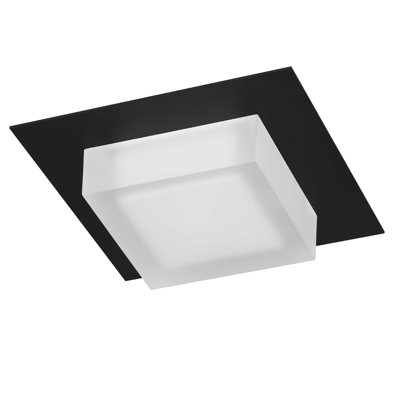Alteck Foursquare 8 inch Stainless Steel LED Outdoor Flush Mount in Black