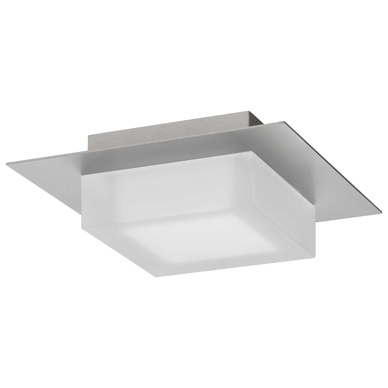 Alteck Foursquare 8 inch Brushed Stainless Steel LED Outdoor Flush Mount