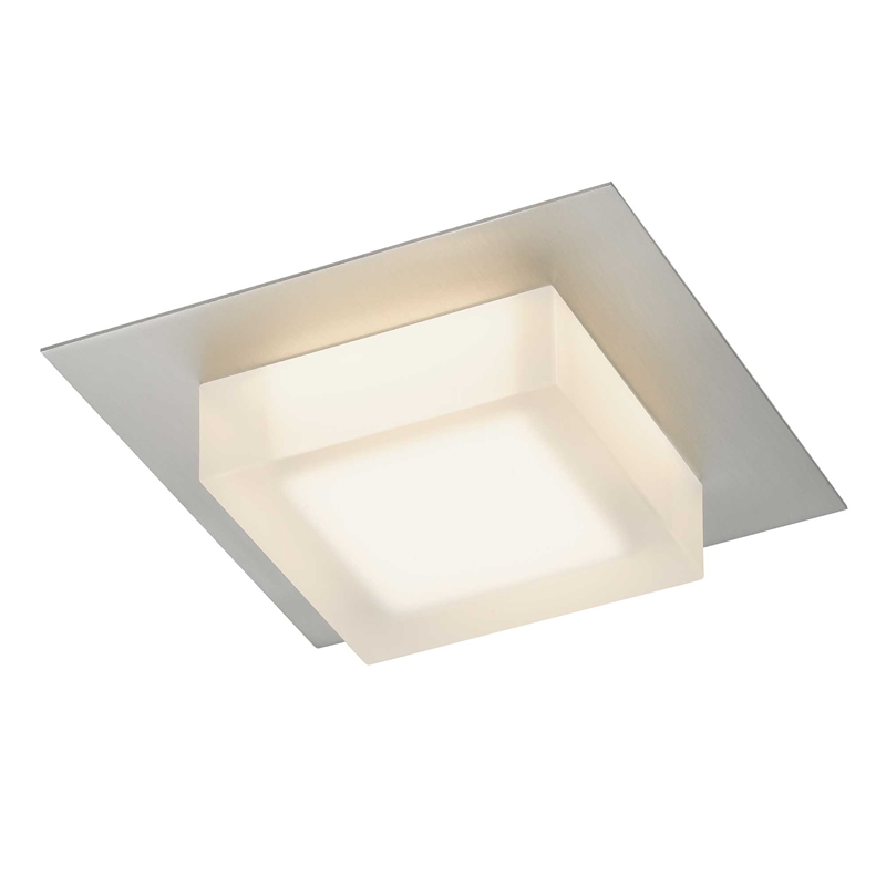 Alteck Foursquare 8 inch Brushed Stainless Steel LED Outdoor Flush Mount