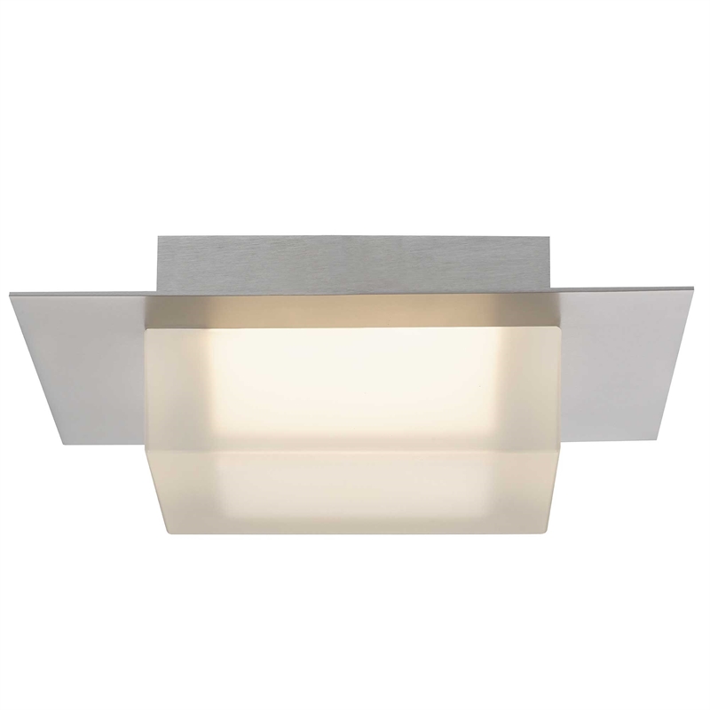 Alteck Foursquare 8 inch Brushed Stainless Steel LED Outdoor Flush Mount