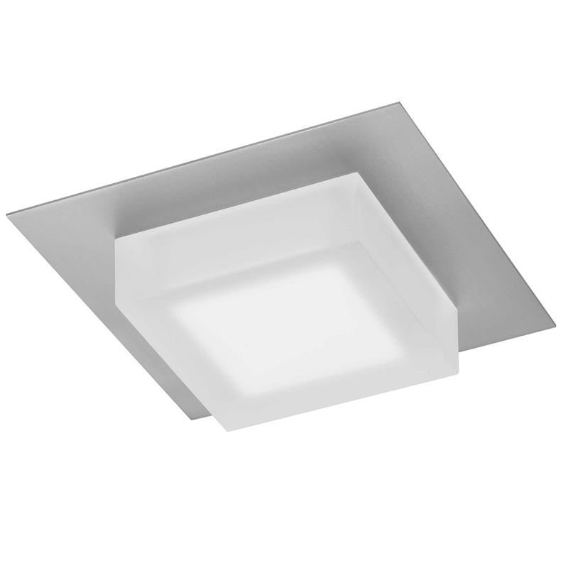Alteck Foursquare 8 inch Brushed Stainless Steel LED Outdoor Flush Mount