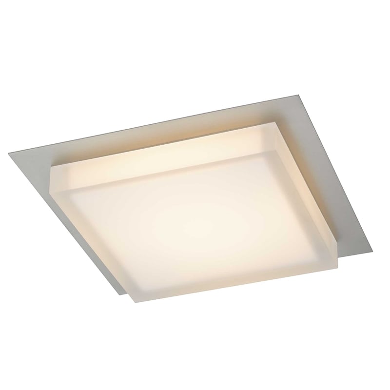 Alteck Foursquare 14 inch  LED Outdoor Flush Mount in Silver