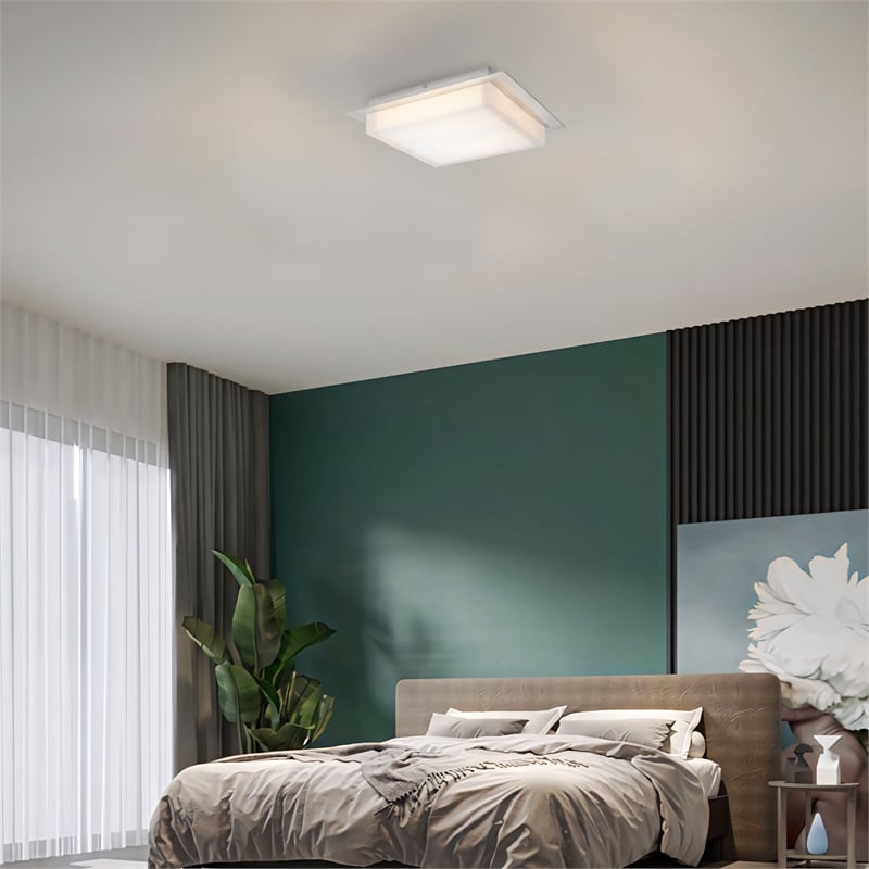 Alteck Foursquare 14 inch  LED Outdoor Flush Mount in Silver