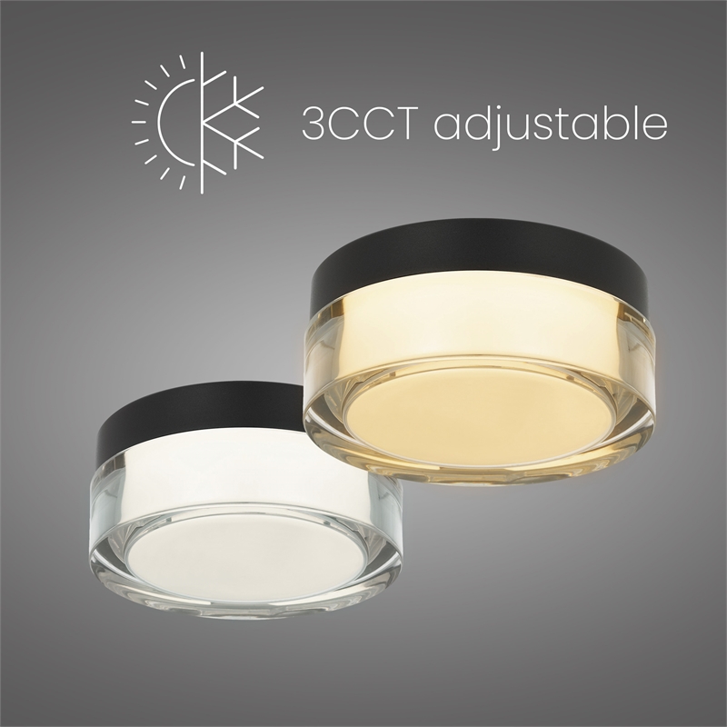 Alteck Sunspot 6 inch LED Stainless Steel Outdoor Flush Mount in Black
