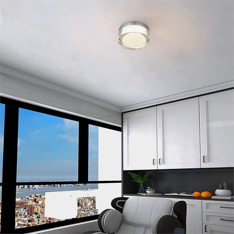 Alteck Sunspot 6 inch  LED Outdoor Flush Mount in Silver