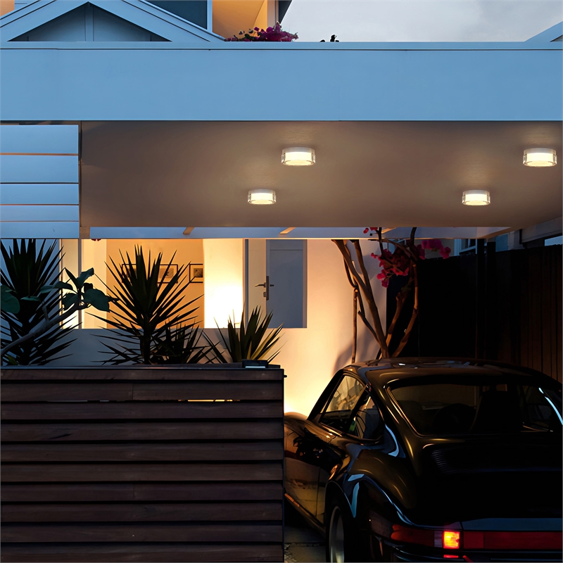 Alteck Sunspot 6 inch  LED Outdoor Flush Mount in Silver