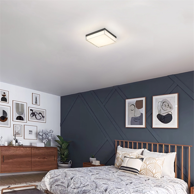 Alteck Box 11 inch  LED Outdoor Flush Mount in Black