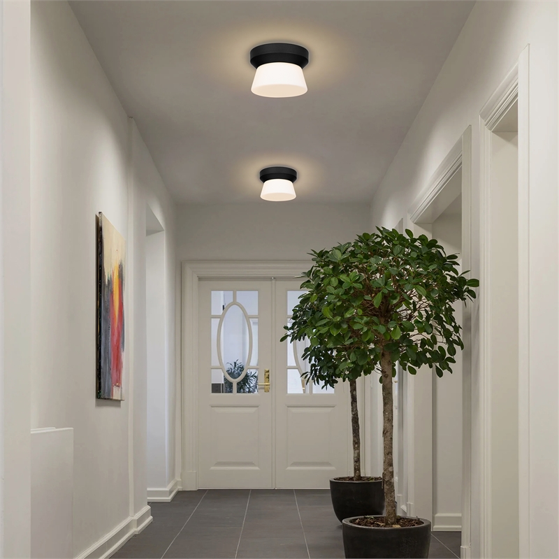 Alteck Skirt 7 inch  LED Outdoor Flush Mount in Black