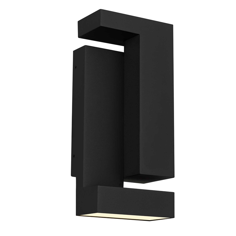 Alteck Dance 11.25 inch  LED Outdoor Wall Light in Black