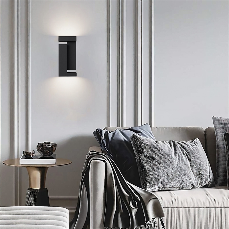 Alteck Dance 11.25 inch  LED Outdoor Wall Light in Black
