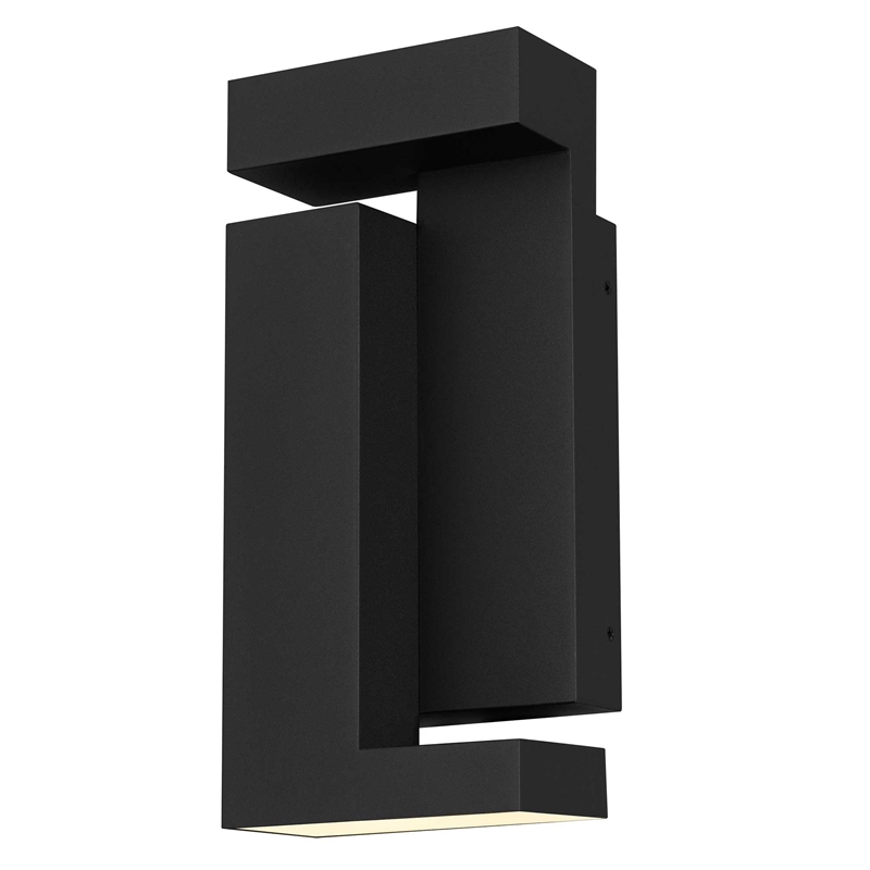 Alteck Dance 11.25 inch  LED Outdoor Wall Light in Black