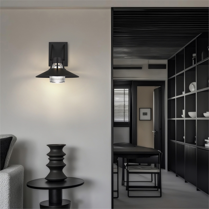 Alteck Radiant 10.5 inch  LED Outdoor Wall Light in Black