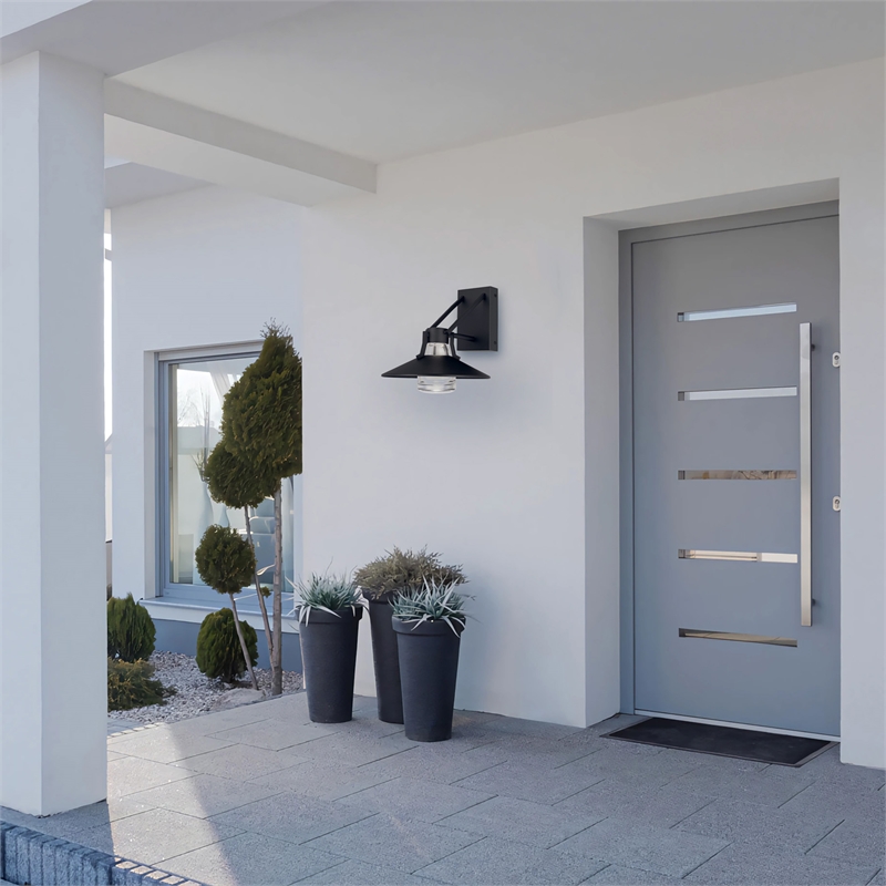 Alteck Radiant 10.5 inch  LED Outdoor Wall Light in Black