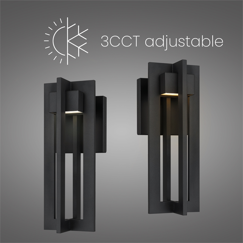 Alteck 4 Bar 13 inch Aluminum LED Outdoor Wall Light Black