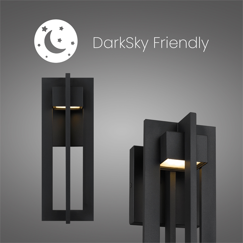 Alteck 4 Bar 13 inch Aluminum LED Outdoor Wall Light Black