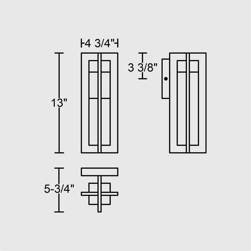 Alteck 4 Bar 13 inch Aluminum LED Outdoor Wall Light Black
