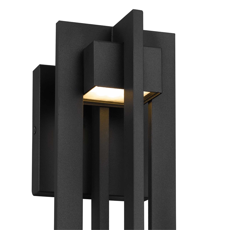 Alteck 4 Bar 13 inch Aluminum LED Outdoor Wall Light Black