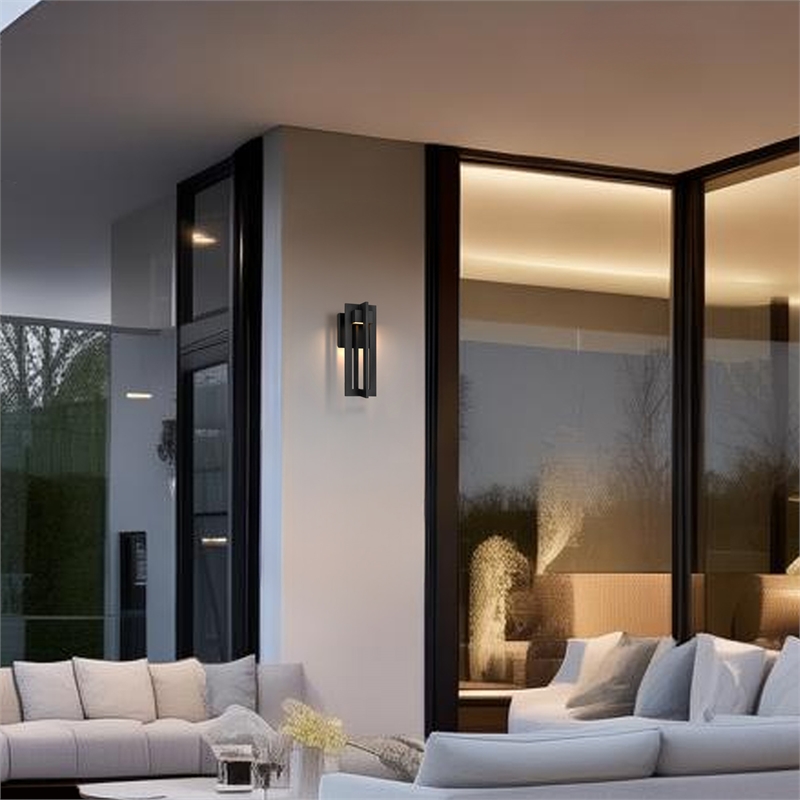 Alteck 4 Bar 13 inch Aluminum LED Outdoor Wall Light Black