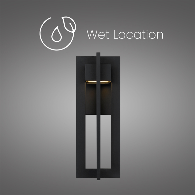 Alteck 4 Bar 13 inch Aluminum LED Outdoor Wall Light Black