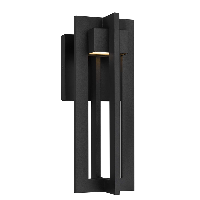 Alteck 4 Bar 13 inch Aluminum LED Outdoor Wall Light Black