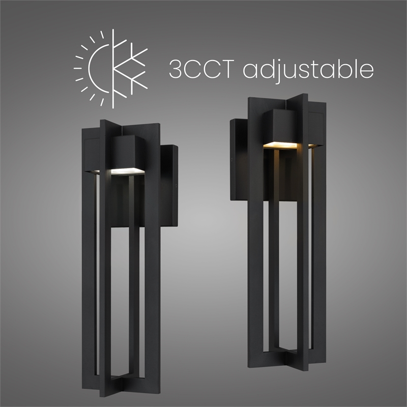 Alteck 4 Bar 18 inch Aluminum LED Outdoor Wall Light Black