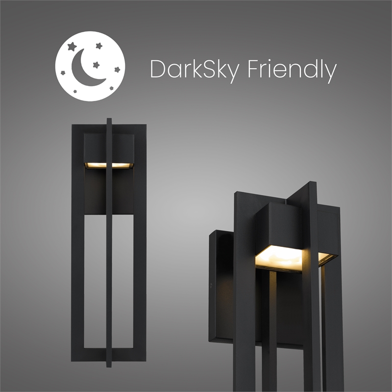 Alteck 4 Bar 18 inch Aluminum LED Outdoor Wall Light Black