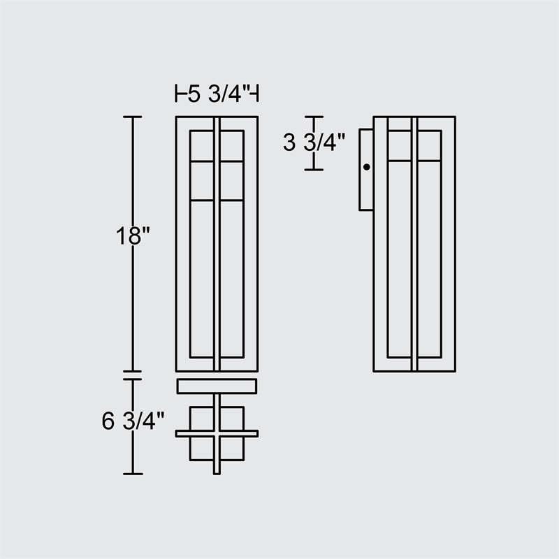 Alteck 4 Bar 18 inch Aluminum LED Outdoor Wall Light Black