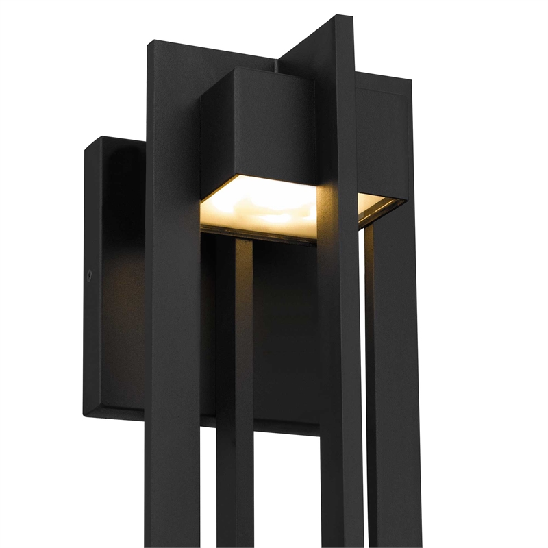 Alteck 4 Bar 18 inch Aluminum LED Outdoor Wall Light Black