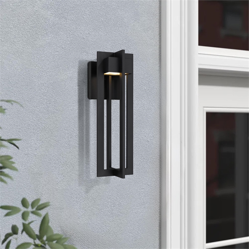 Alteck 4 Bar 18 inch Aluminum LED Outdoor Wall Light Black