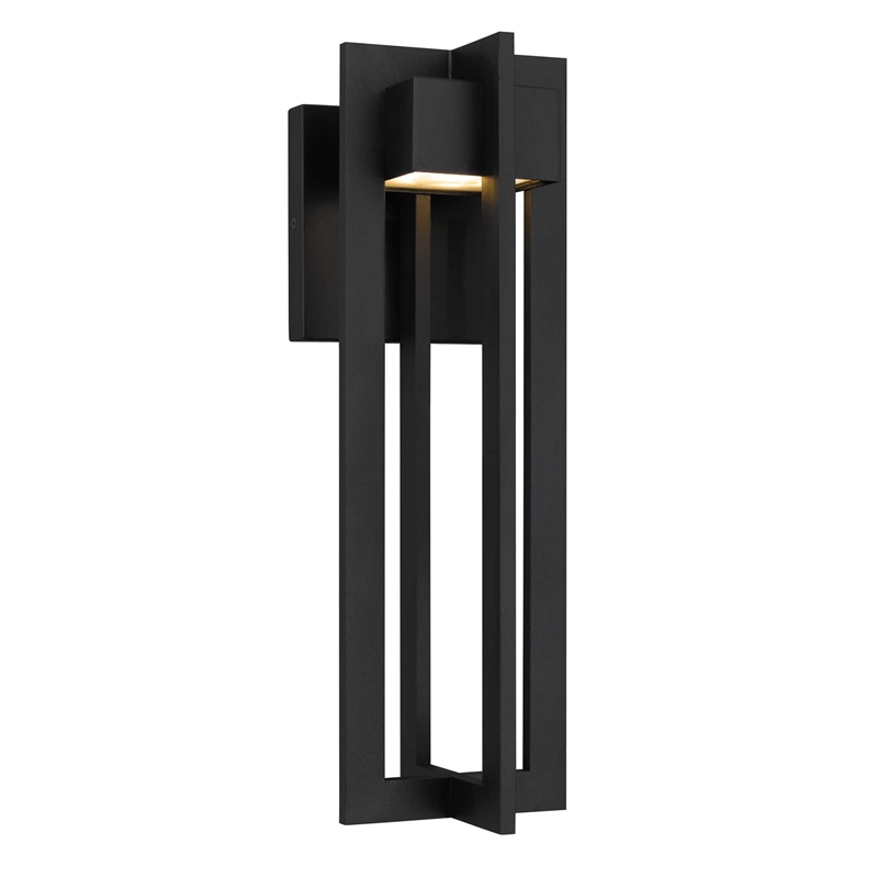 Alteck 4 Bar 18 inch Aluminum LED Outdoor Wall Light Black