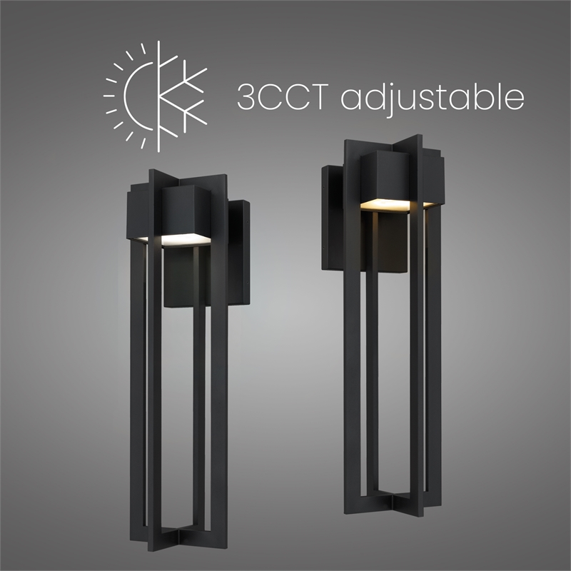Alteck 4 Bar 23 inch Aluminum LED Outdoor Wall Light Black