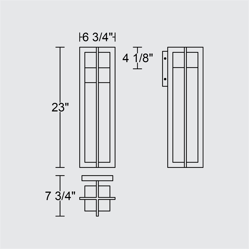 Alteck 4 Bar 23 inch Aluminum LED Outdoor Wall Light Black