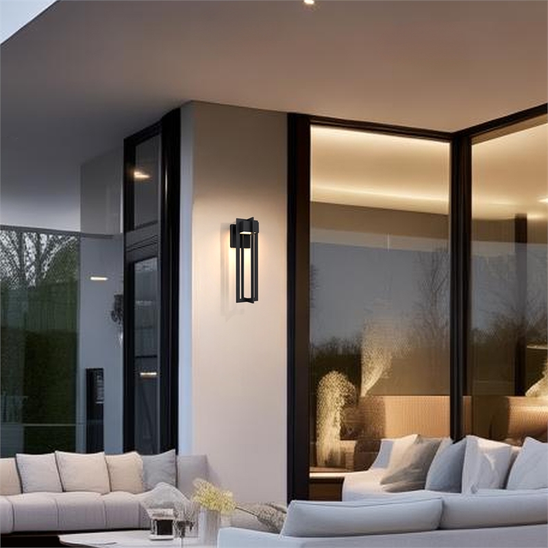 Alteck 4 Bar 23 inch Aluminum LED Outdoor Wall Light Black