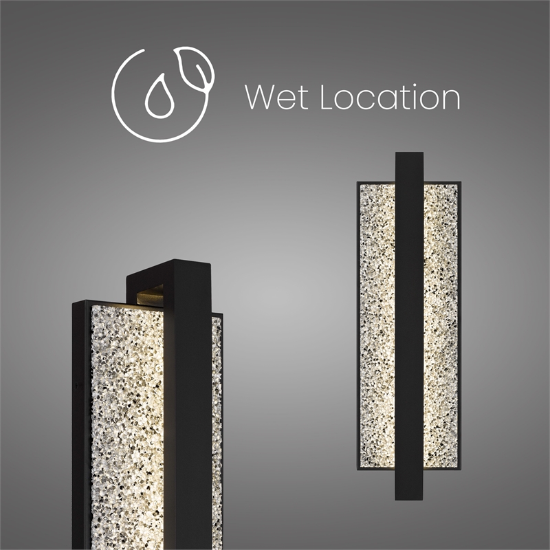 Alteck Seafoam 19 inch Aluminum LED Outdoor Wall Light Black