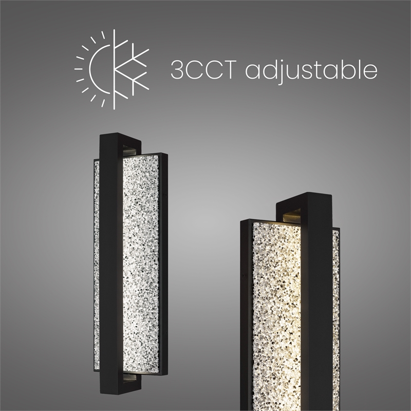 Alteck Seafoam 19 inch Aluminum LED Outdoor Wall Light Black