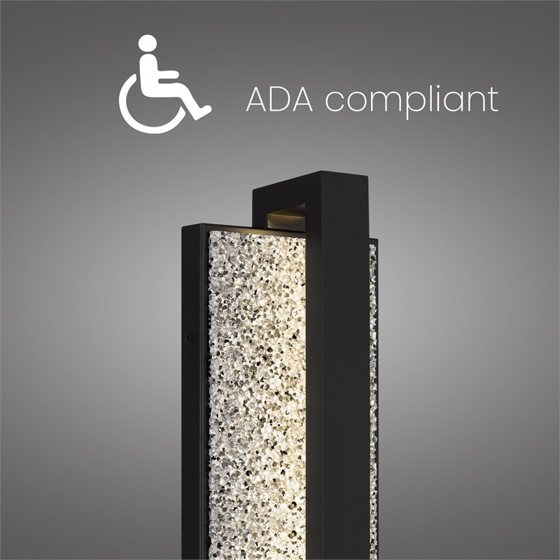 Alteck Seafoam 19 inch Aluminum LED Outdoor Wall Light Black