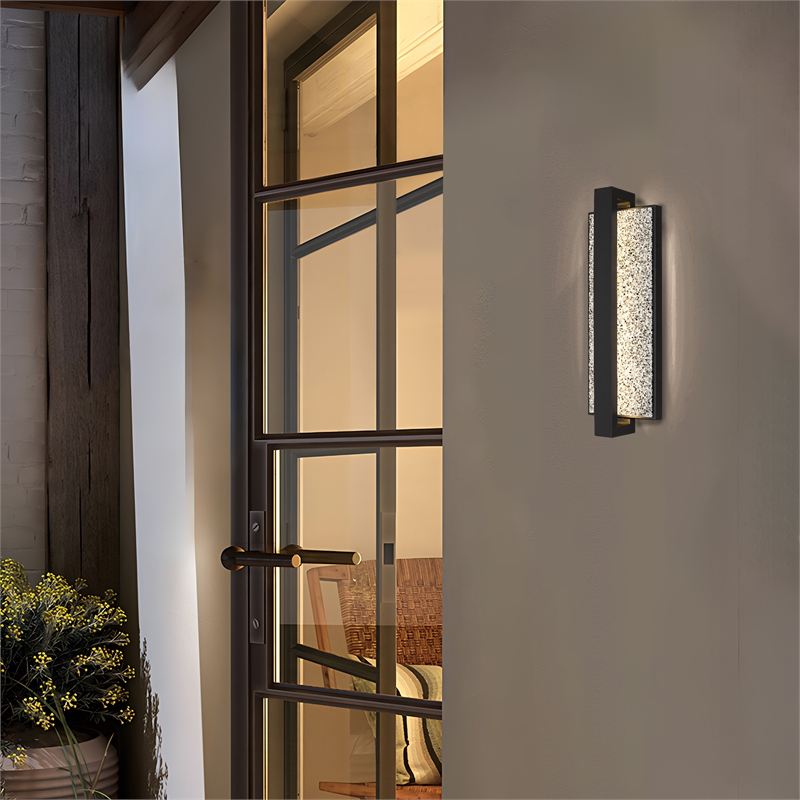 Alteck Seafoam 19 inch Aluminum LED Outdoor Wall Light Black