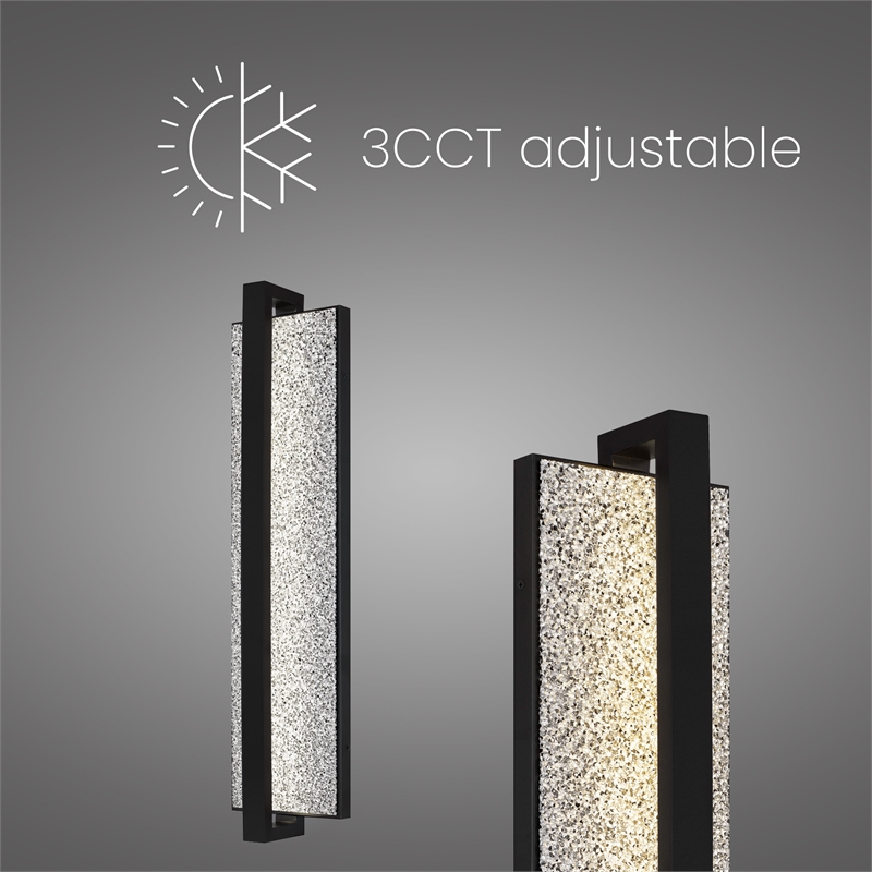 Alteck Seafoam 32 inch Aluminum LED Outdoor Wall Light Black