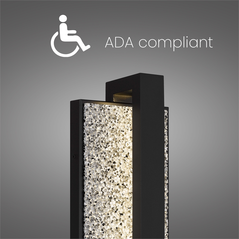 Alteck Seafoam 32 inch Aluminum LED Outdoor Wall Light Black