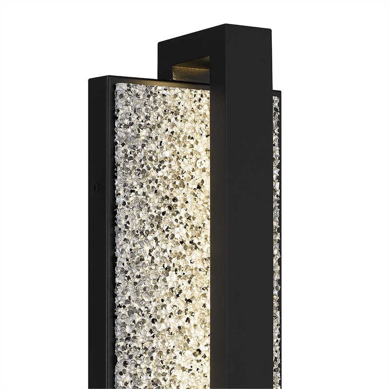 Alteck Seafoam 32 inch Aluminum LED Outdoor Wall Light Black