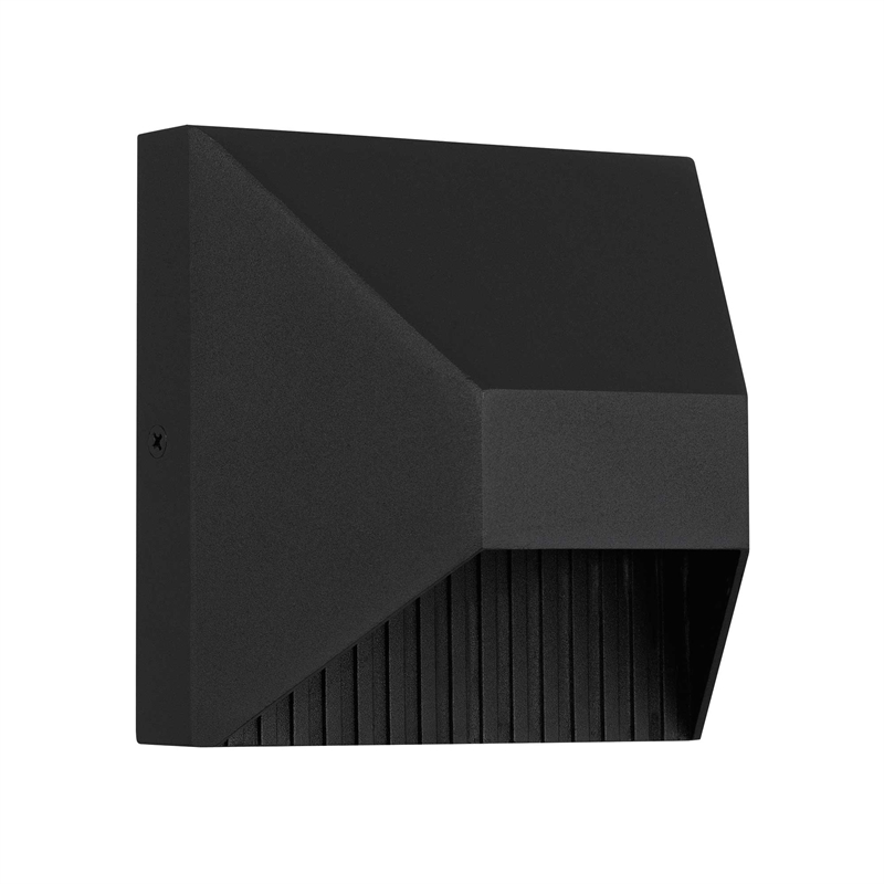 Alteck Ribbed 5 inch Aluminum LED Outdoor Wall Light Black