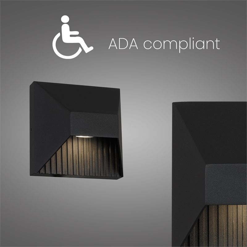Alteck Ribbed 5 inch Aluminum LED Outdoor Wall Light Black